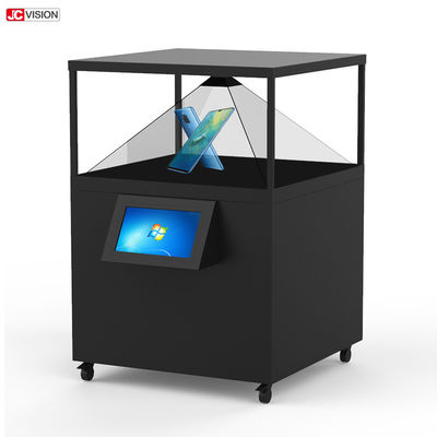 360 급 투명한 LCD 스크린 진열장 3D 홀로그래픽 디스플레이 피라미드 80x80CM