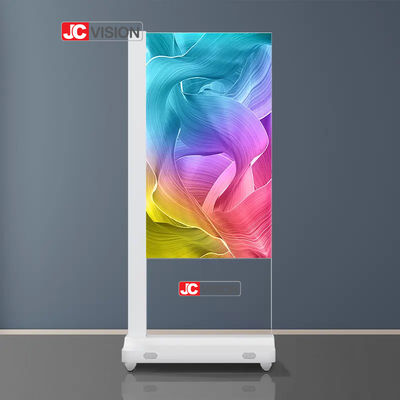Jcvision 55 인치 터치 디지털 사이니지 투명 OLED 윈도우 안드로이드 시스템