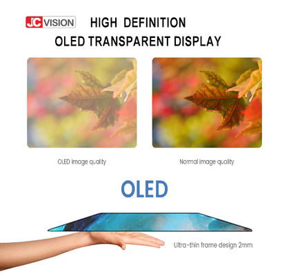 Jcvision 55 인치 터치 디지털 사이니지 투명 OLED 윈도우 안드로이드 시스템