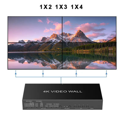JCVISION 4K 비디오 JCVISION 벽 HDMI2.0 매트릭스 2in4 출력 2X2 비디오 벽 출력 자기 적응 L / R 오디오 출력