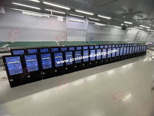 JCVISION 14인치 큐 디스플레이 디지털 사이니지 FHD TP와 5V/2A USB 충전기