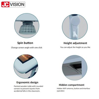 JCVISION 안드로이드 32" LCD 디스플레이 20점 터치 스크린 높이 조절이 가능한 교육 터치 테이블