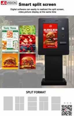 JCVision Floor Standing Self-Ordering Kiosk with QR Scanner & Printer