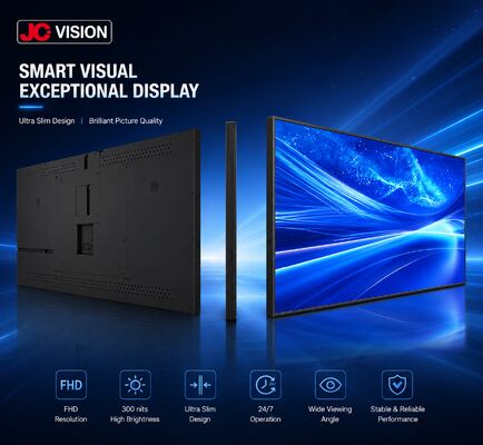 JCVision 43인치 실내 디지털 사이니지 디스플레이 E-LED 백라이트, 넓은 시야 각도, 벽에 장착 된 라이트 박스 소매 및 호스피탈리티 (HD-352C)