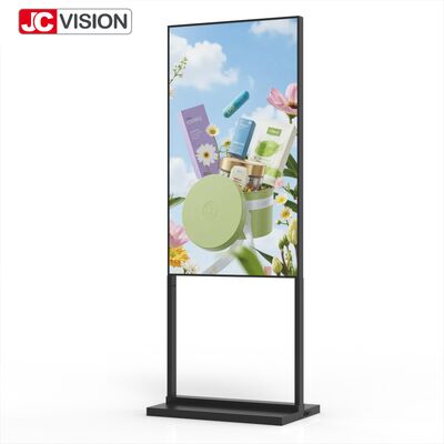 43" 고 밝기 바닥 스탠드 라이트박스 2000 cd/m2, FHD, Android 디지털 사이니지 소매용