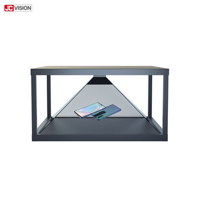 19 인치 투명한 LCD 스크린 360 급 3D 홀로그램 유리 피라미드 진열장